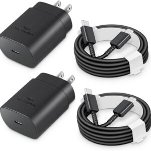 25W USB-C Fast Charger Block with C-to-C Cable [PD PPS Compatible] for Galaxy S24/S23/S22, Pixel 8/7, Z Flip 5, i Phone 17/16/15 - Compact Type C Charger